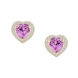 Pink sapphire & diamond heart