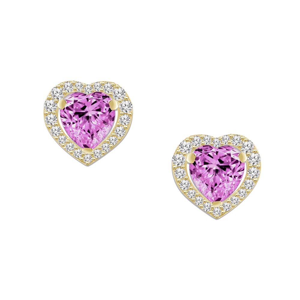 Pink sapphire & diamond heart