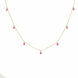 Pink sapphire bezel pear shape