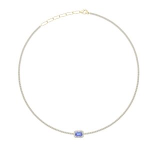 Blue sapphire choker