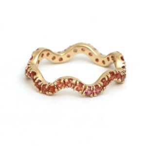 Orange sapphire wave ring Sold Out