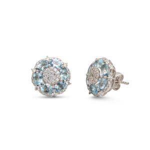 Aquamarine Diamond Earring