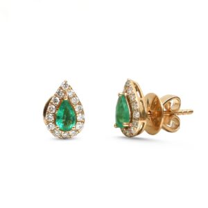 Emerald pear earrings